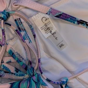 Cupshe Swim - NEVER WORN Succulent High Neck Bikini Top Cupshe Swim - NEVER WORN Succulent High Neck Bikini Top